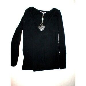 Womens 6 New NWT L'Autre Chose Italy Designer Top Black 42 Long Sleeve Cotton